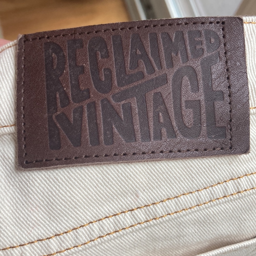 Reclaimed Vintage unisex western baggy dad jeans in ecru (cream). Size S. NWOT - Picture 9 of 9